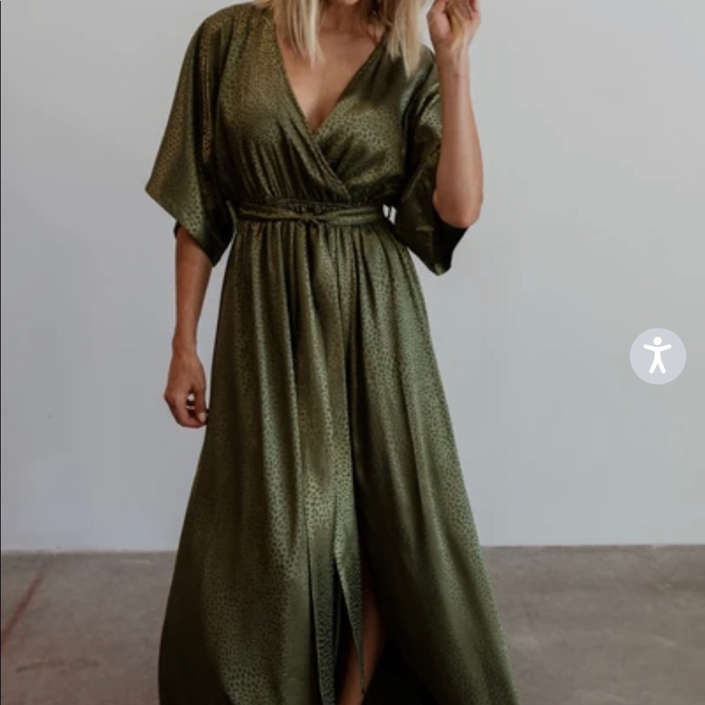 Baltic Born Savannah Olive Print Kimono Maxi